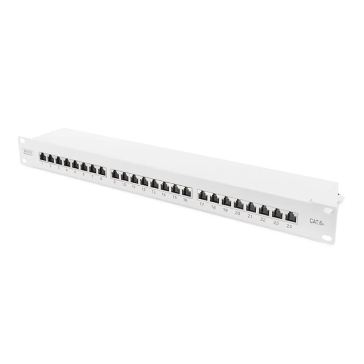 DIGITUS 19" 1U 24port Cat.6A kompakt szürke árnyékolt Patch Panel #1