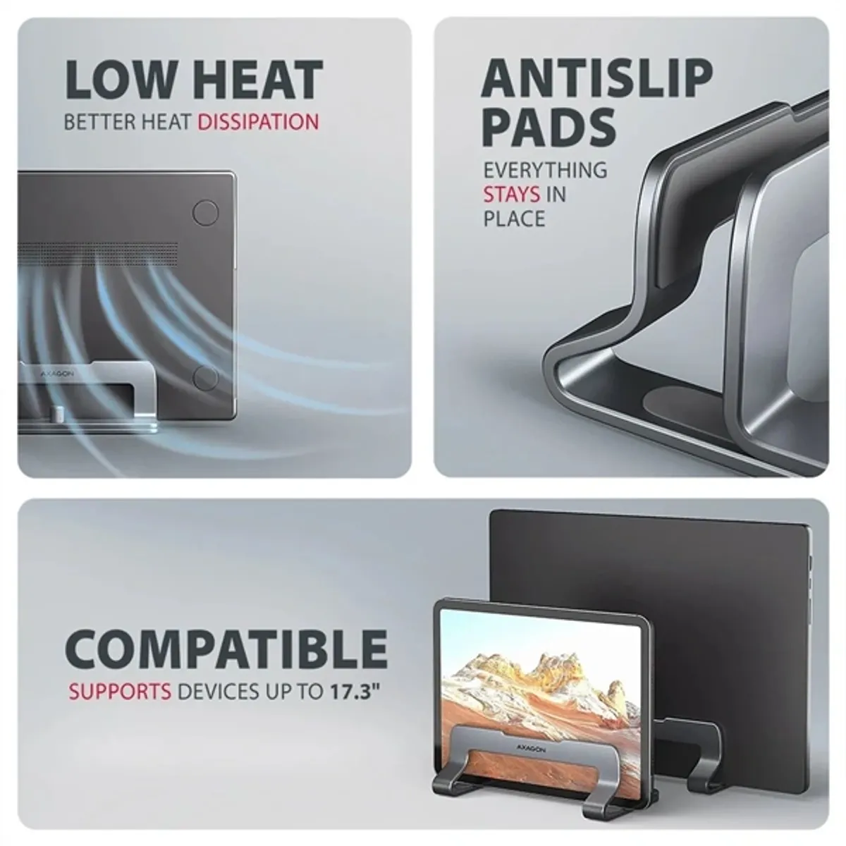 Axagon STND-VG függőleges állvány laptopokhoz és táblagépekhez #3