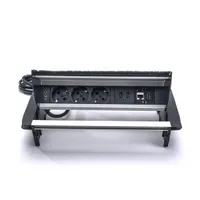 TOO RPS-111-3BR IP20,3x 2P+F,HDMI,RJ45,2x USB-A, szálcsiszolt asztalba süllyeszthető elosztó #4