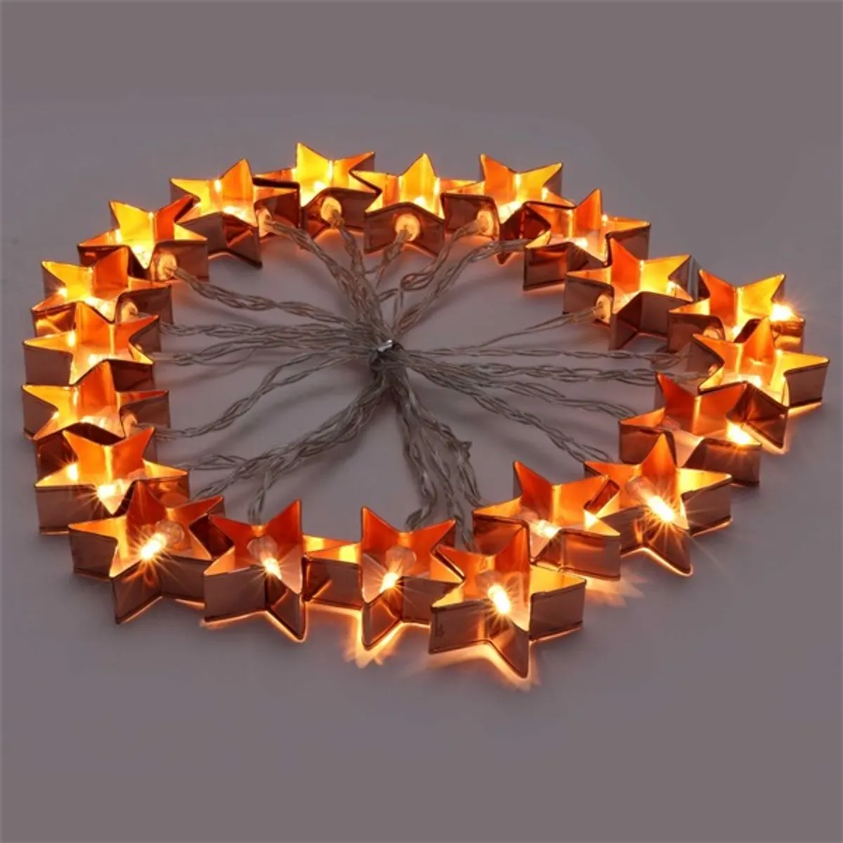 Iris Csillag alakú fém/4m/meleg fehér/20db LED-es/USB-s fényfüzér, fénydekoráció #3