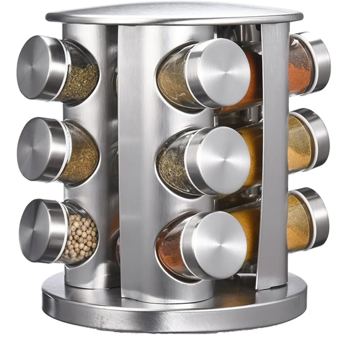 IRIS KT-012 forgatható 12 részes üveg fűszertartó készlet #1