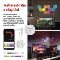 Emos GoSmart Hexagon, indító készlet, 10 rész, 19 W, RGBIC dimmelhető, WiFi LED lámpa #3