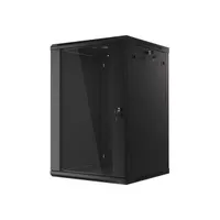 Lanberg WF01-6618-10B 19" 18U SZÉL:600mm MÉLY:600mm MAG:907mm lapraszerelt üvegajtós fekete fali rack szekrény #3