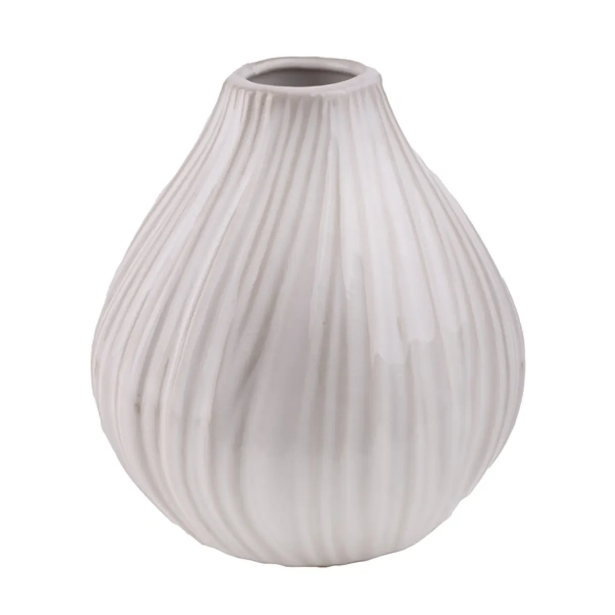 IRIS dekor kerámia váza gömb fehér 11,5x12,5cm #1