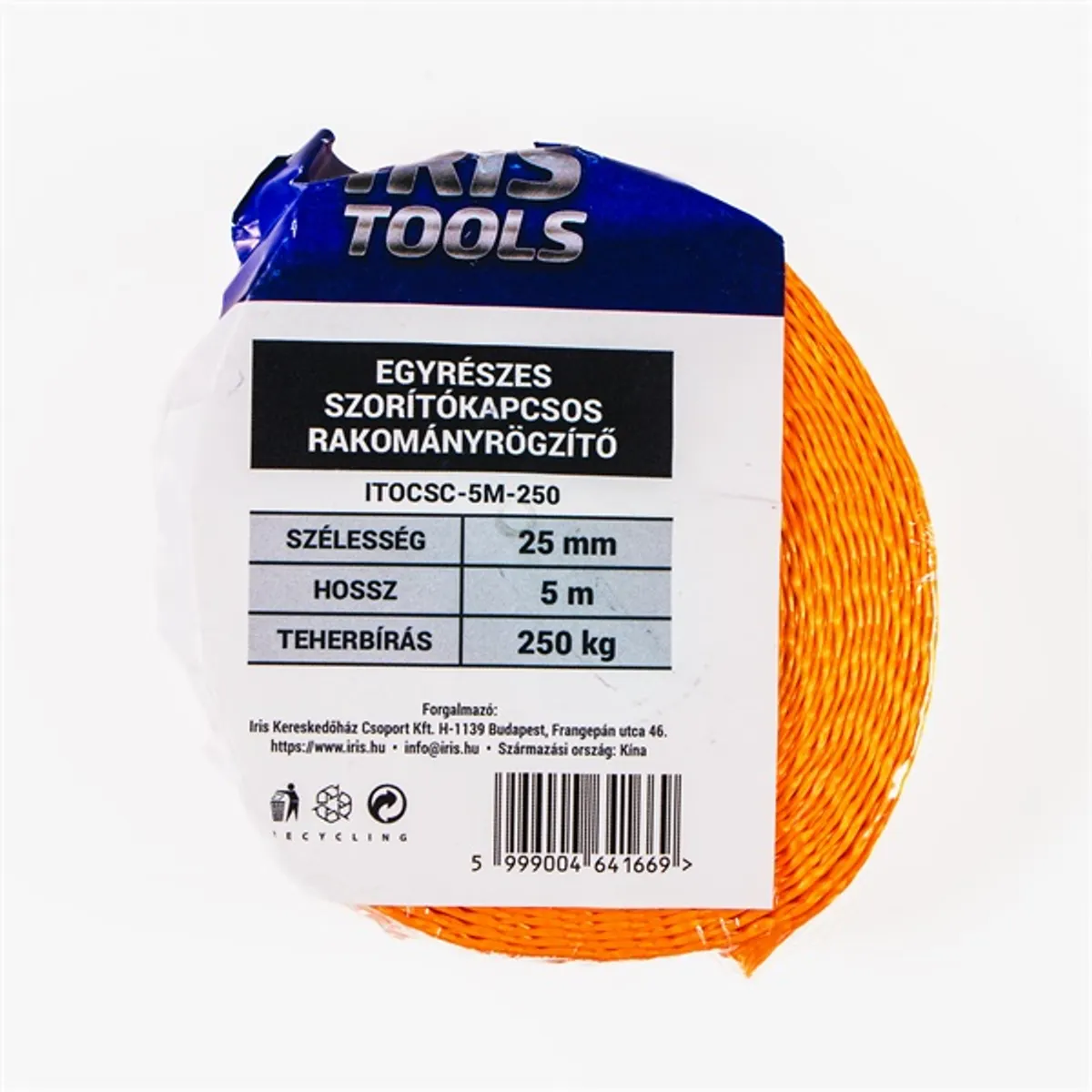 IRIS TOOLS ITOCSC-5M-250 egyrészes szorítókapcsos rakományrögzítő 250 kg, 5 m, 25 mm #2