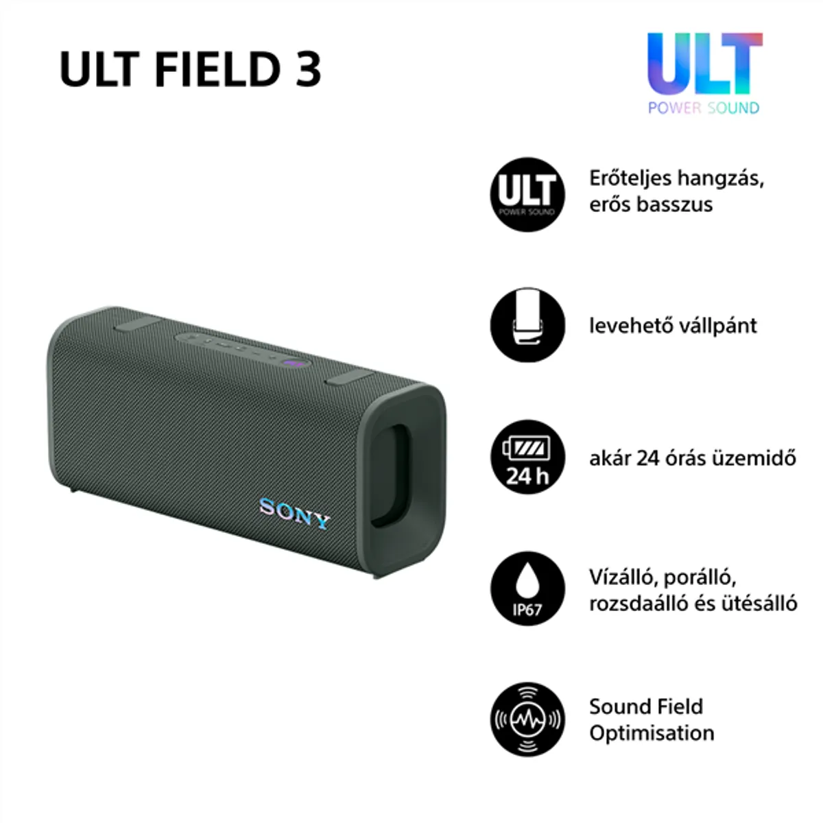 Sony ULT Field 3 szürke Bluetooth hangszoró #4