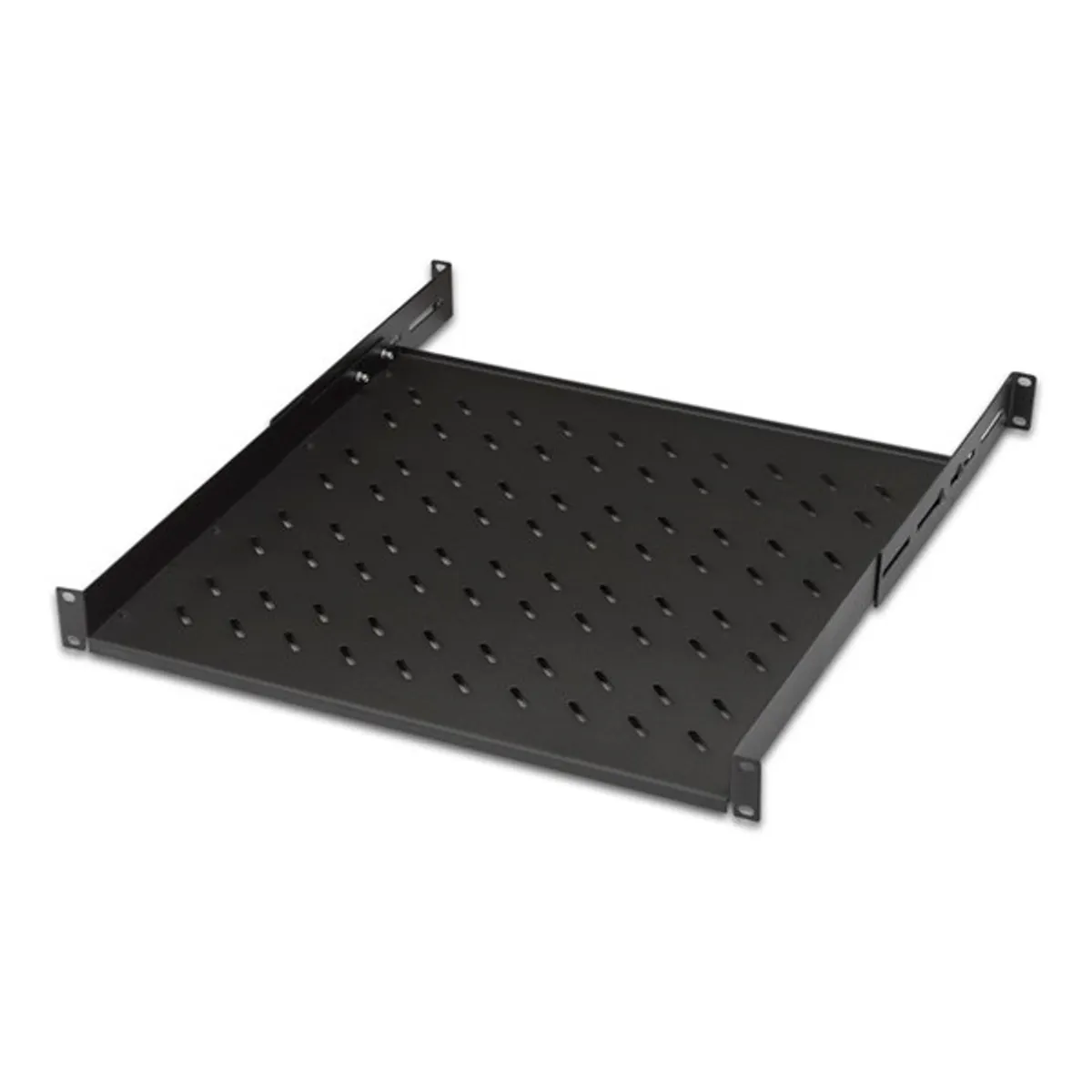 Lande LN-RAF-RMC-1145-BL 19" 450 mm mély 1U 4 ponton rögzíthető állítható fekete tálca #1