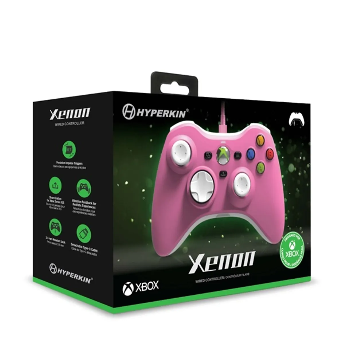 Hyperkin M01368-PI Xenon Xbox Series|One/Windows 11|10 pink Xbox liszenszelt vezetékes rózsaszín kontroller #5