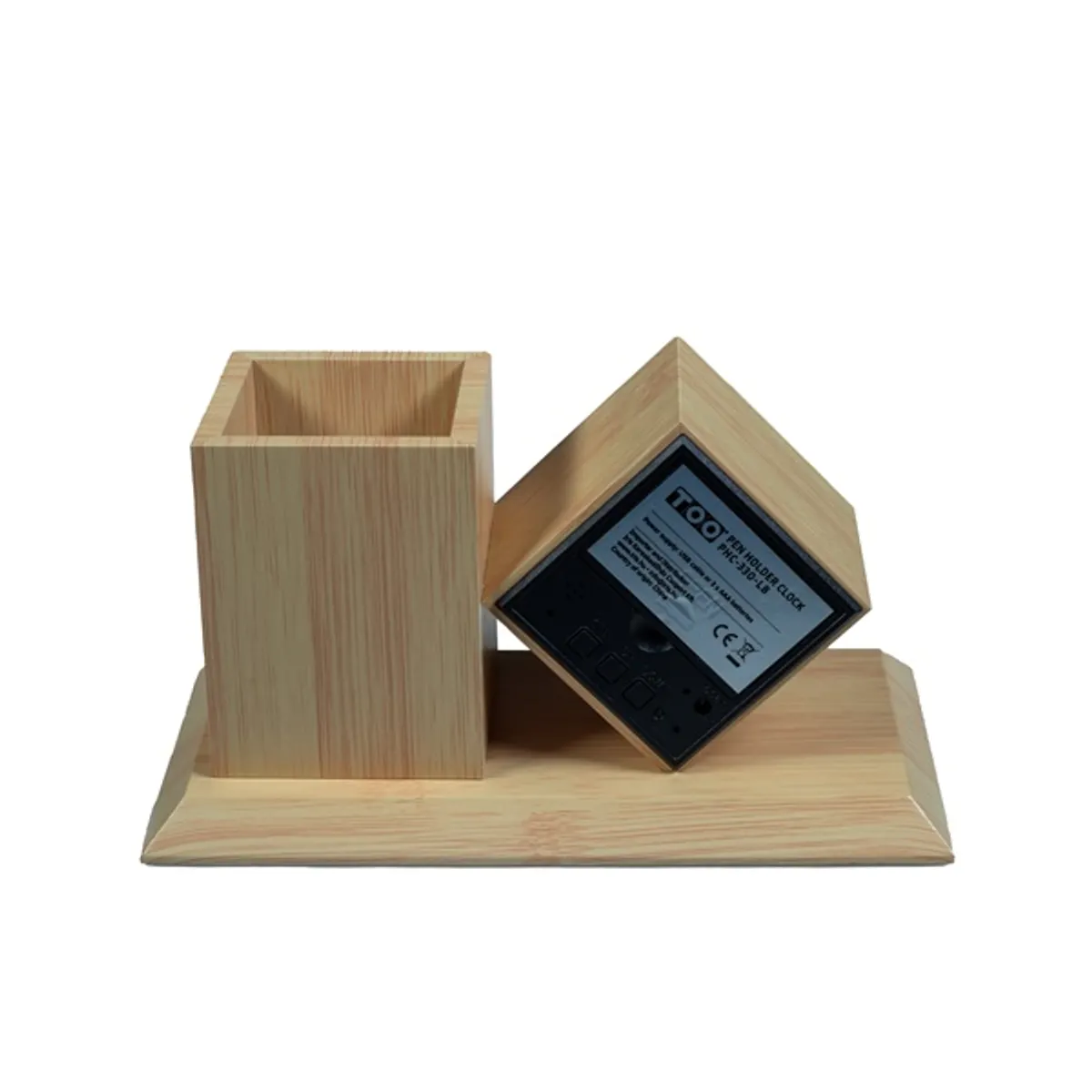 TOO PHC-330-LB világosbarna digitális óra írószertartóval #2