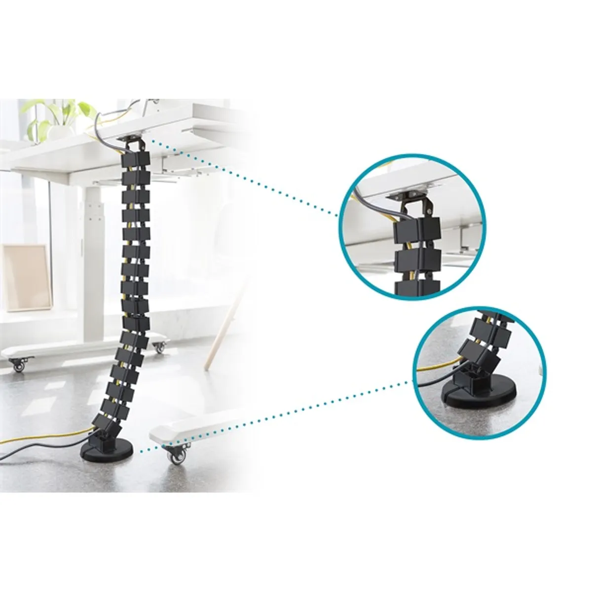 DIGITUS DA-90505 Rugalmas állítható hosszúságú fekete kábelvezető #8