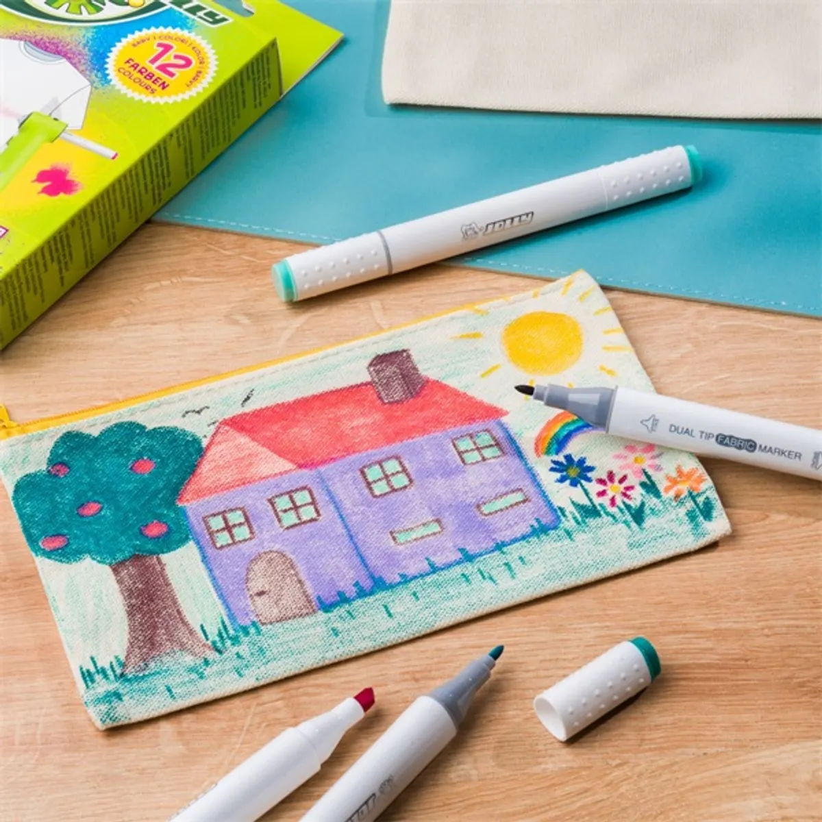 Jolly Airbrush Textile 12 darabos kétvégű színes textilmarker utántöltő készlet #8