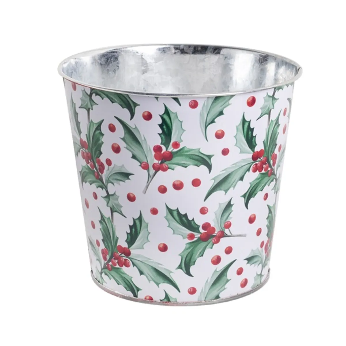 Iris bádog kaspó kör piros ilex 13,5*15 cm #1