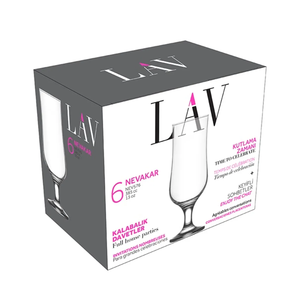 LAV Nevakar Beer 385ml sörös pohár szett 6 darabos LV-NEV576F #1