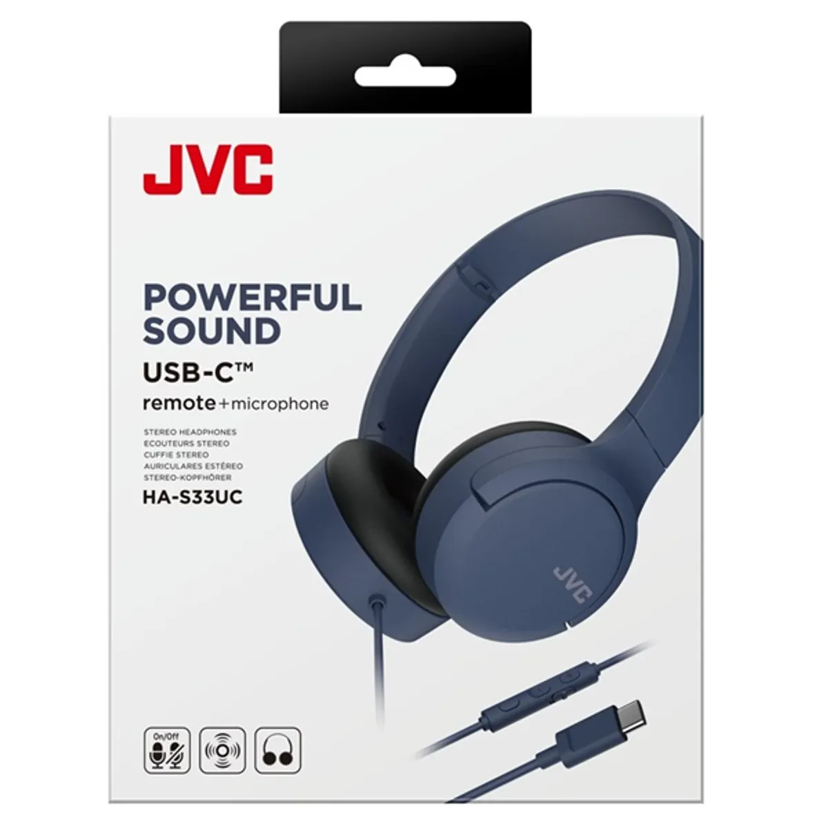 JVC HA-S33UC-A USB-C vezetékes kék mikrofonos fejhallgató #6