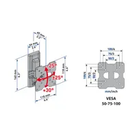 Meliconi FlatStyle FTR100 dönthető, forgatható VESA 100 TV fali konzol #2