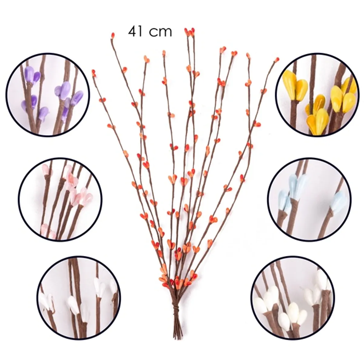 IRIS dekor virág bogyós 7 féle szín 41cm #1