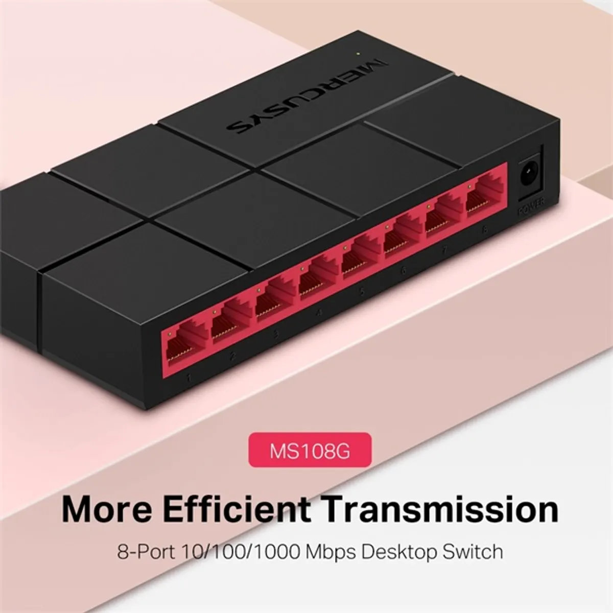 Mercusys MS108G 8 portos 1000Mbps fekete asztali switch #2