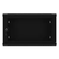 Lanberg WF01-6406-23B 19" 6U SZÉL:600mm MÉLY:450mm MAG:379mm lapraszerelt perforált ajtós fekete fali rack szekrény #8
