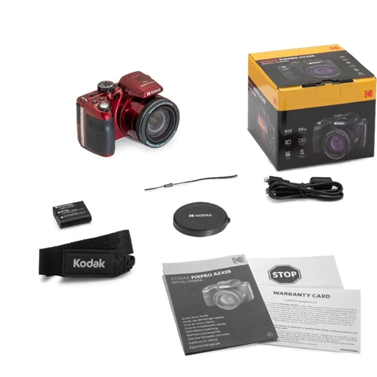 Kodak Pixpro AZ425 digitális piros fényképezőgép #7