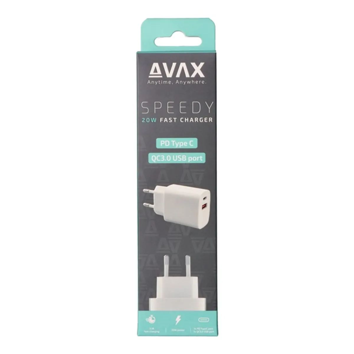 AVAX CH320 SPEEDY Hálózati fali töltő USB + Type C, 20W #3