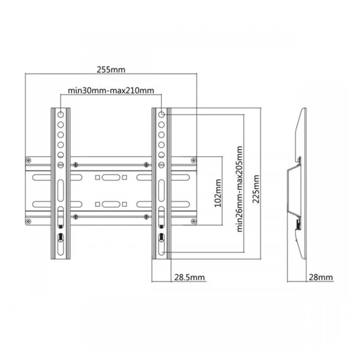 Sbox PLB-2522F 23"-42" VESA 200x200 fix fali konzol #2