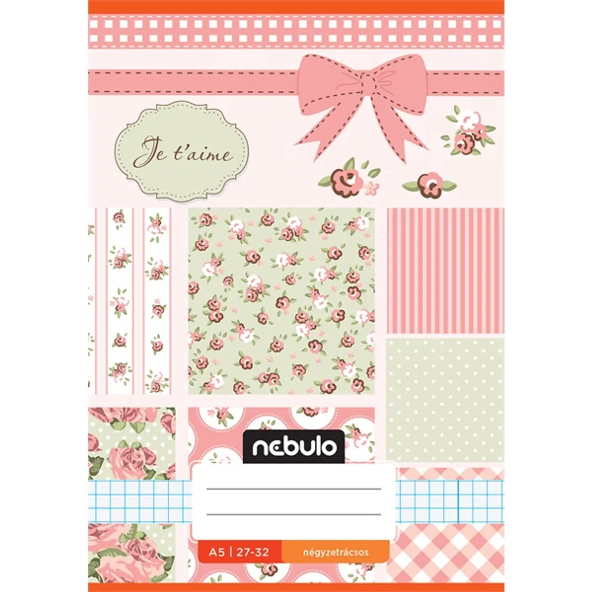Nebulo Cuki minták II A5 27-32 tűzött kockás füzet #4