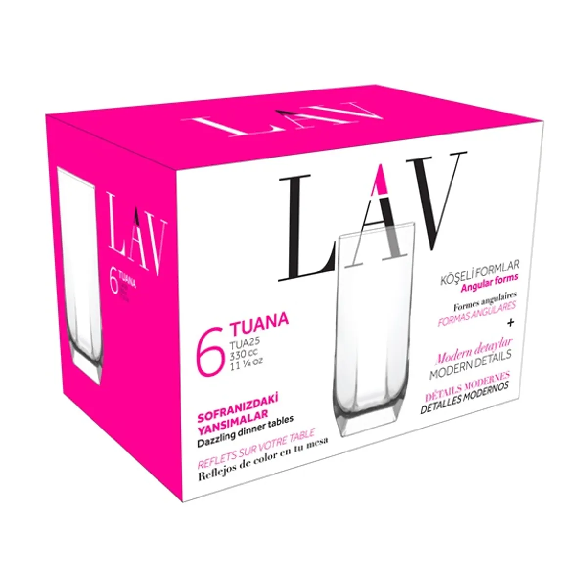 LAV Tuana Long Drink 330ml koktélos pohár szett 6 darabos LV-TUA25F #1