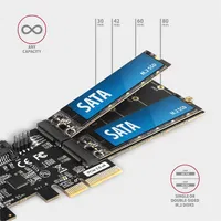 Axagon PCES-SA4M2 2db belső SATAIII portos + 2db SATA M.2 foglalat PCI-Express kártya #3
