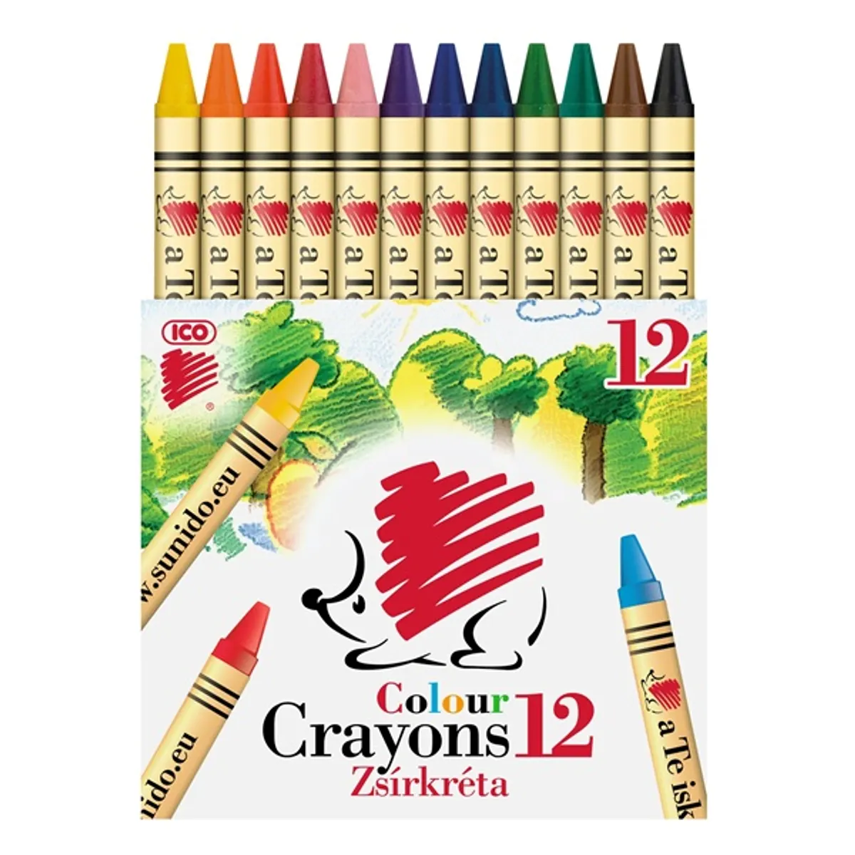 ICO Süni 12db-os vegyes színű zsírkréta #1