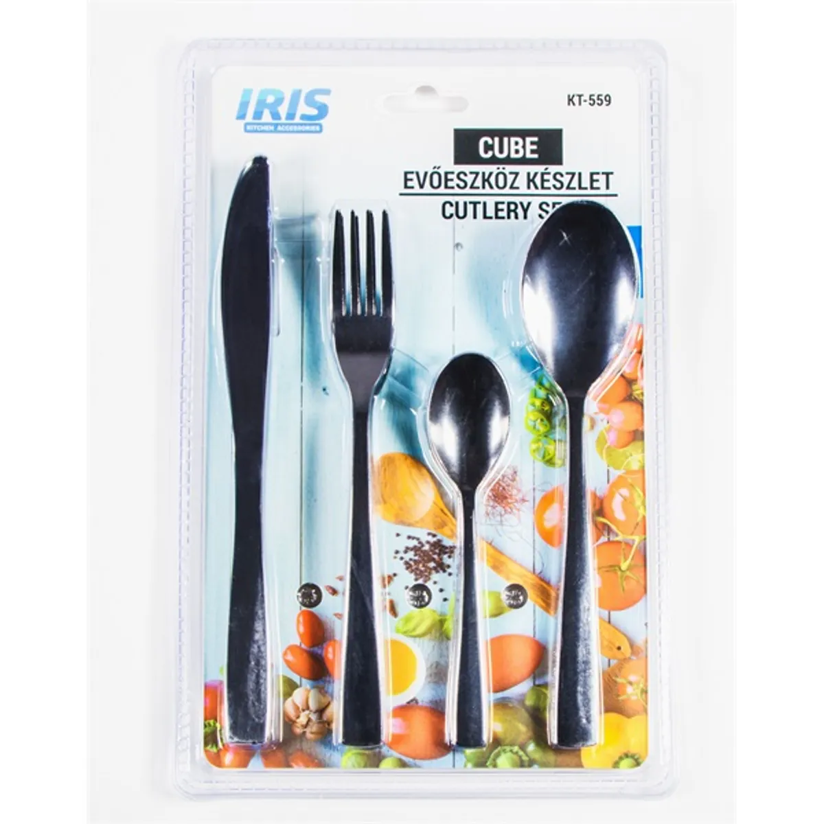 IRIS KT-559 Cube 16 db-os ezüst evőeszköz készlet #2