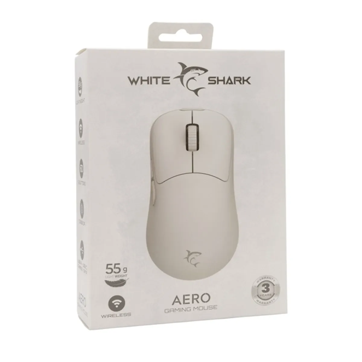 White Shark WS GM-5015W AERO-B vezeték nélküli fehér gamer egér #7