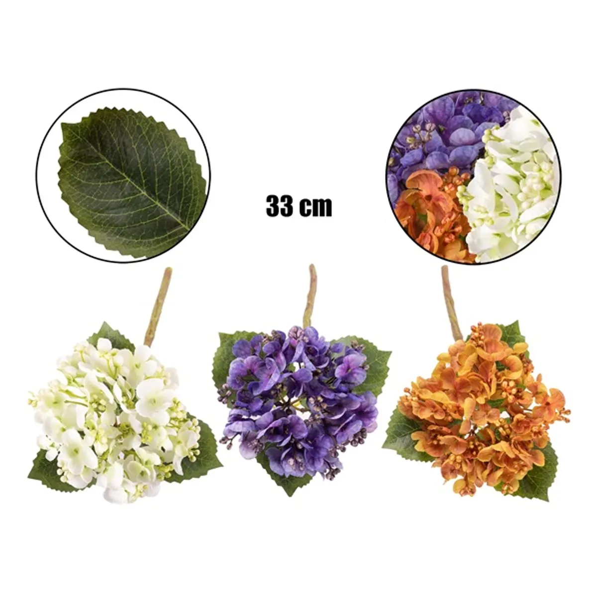 IRIS dekor virág hortenzia szálas 3 szín #1