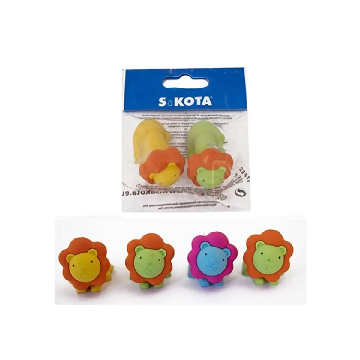 Sakota 3D oroszlán alakú 2db radír #1