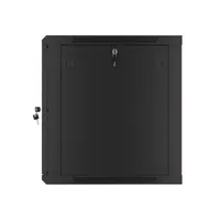 Lanberg WF01-6612-10B 19" 12U SZÉL:600mm MÉLY:600mm MAG:640mm lapraszerelt üvegajtós fekete fali rack szekrény #7