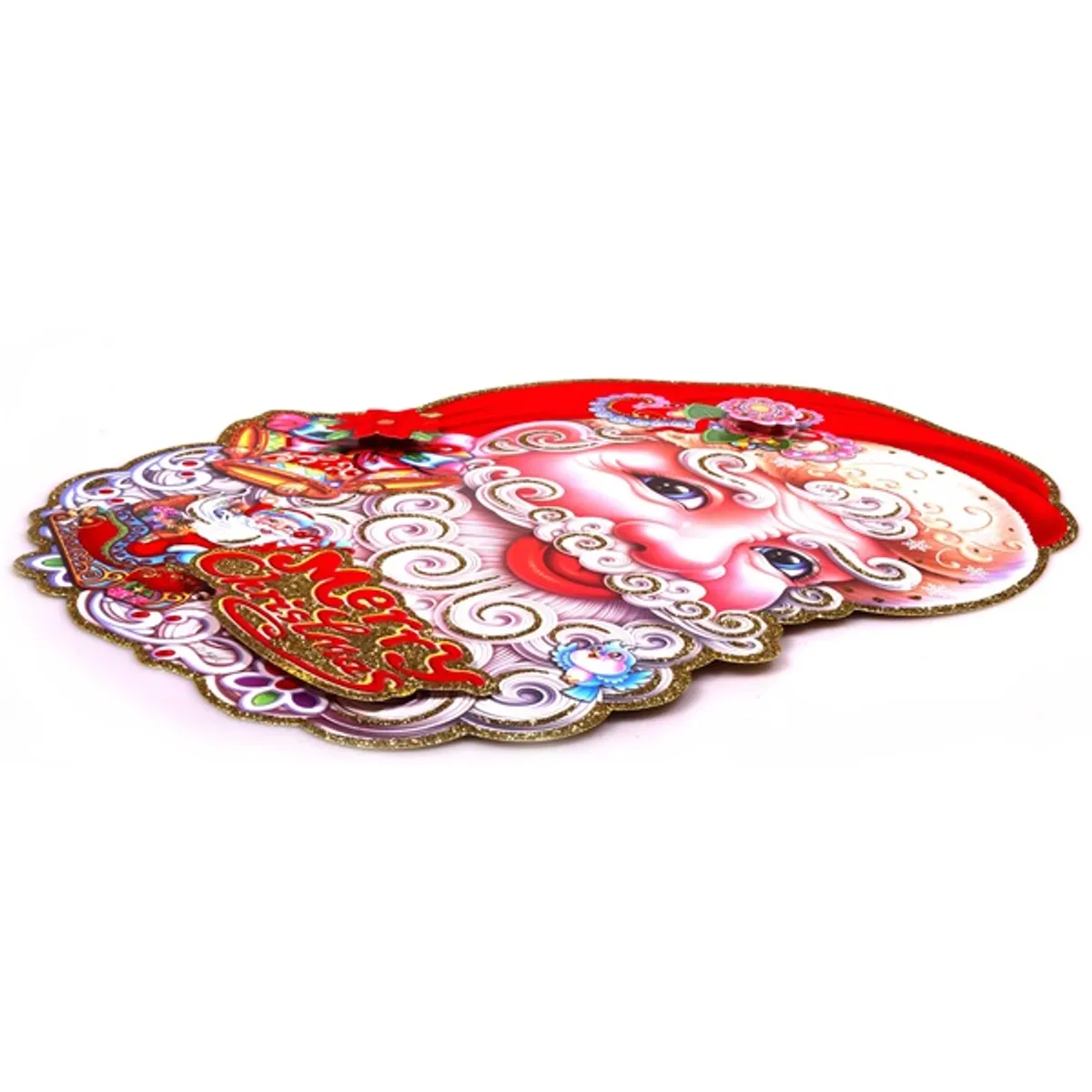 Iris 3D Mikulás mintás/28x37cm karton dekoráció #2