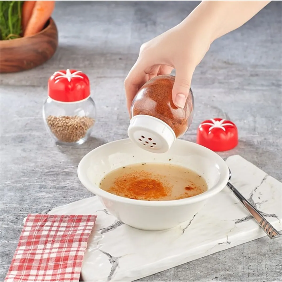 IRIS Tomato üveg fűszertartó 210ml piros színű HN-1208 #2