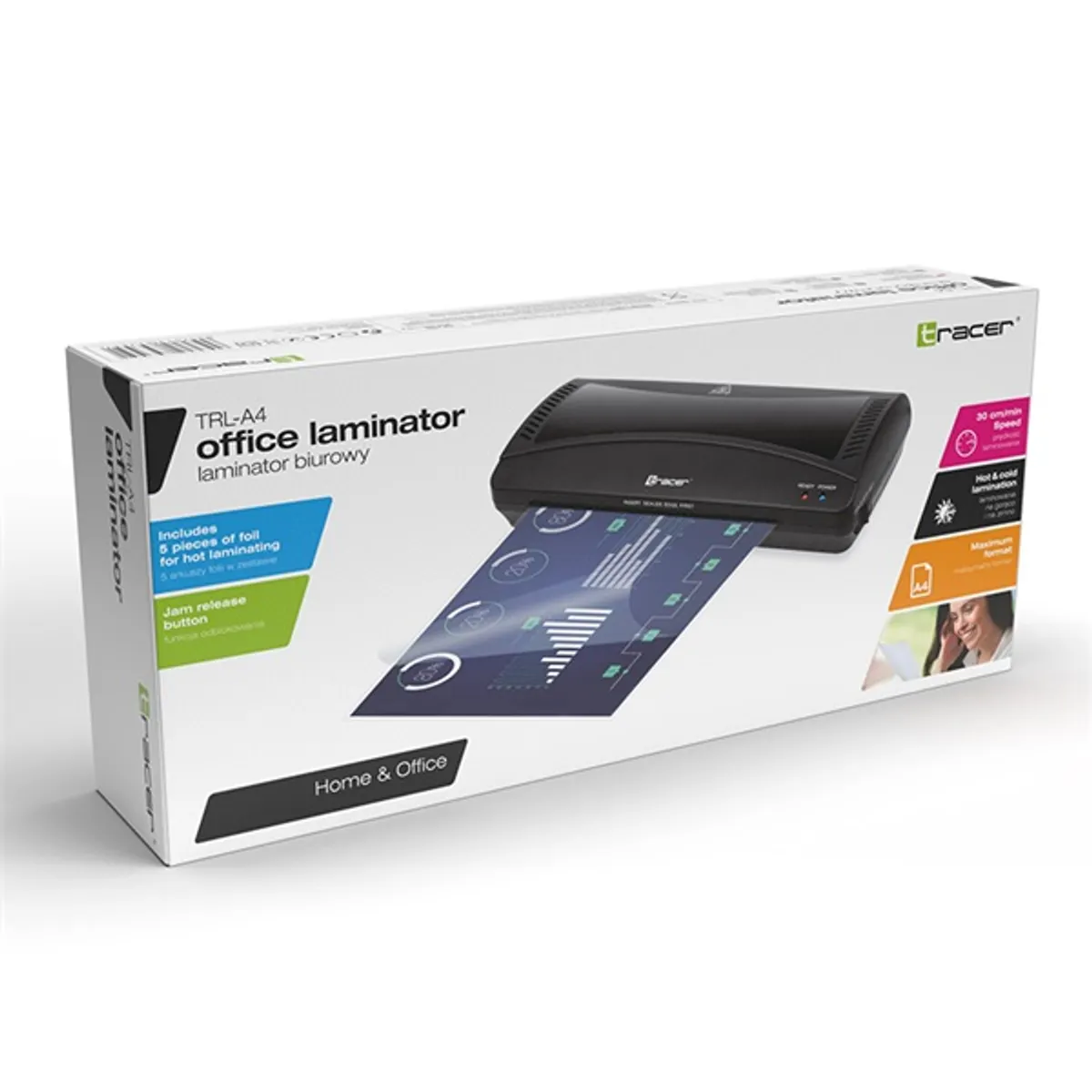 Tracer TRANIS42003 TRL-A4 265W A4 30cm/perc hideg-meleg fekete laminálógép #4