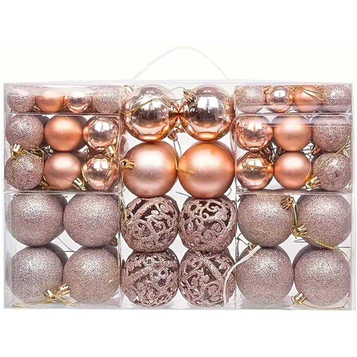 Iris Karácsonyfa gömb szett 100 db-os rózsaarany #1