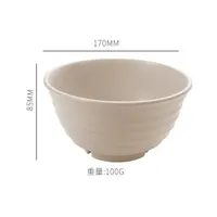 TOO KT-106 5db-os vegyes színekben búzaszalma műanyag tál szett, 17×9 cm #4