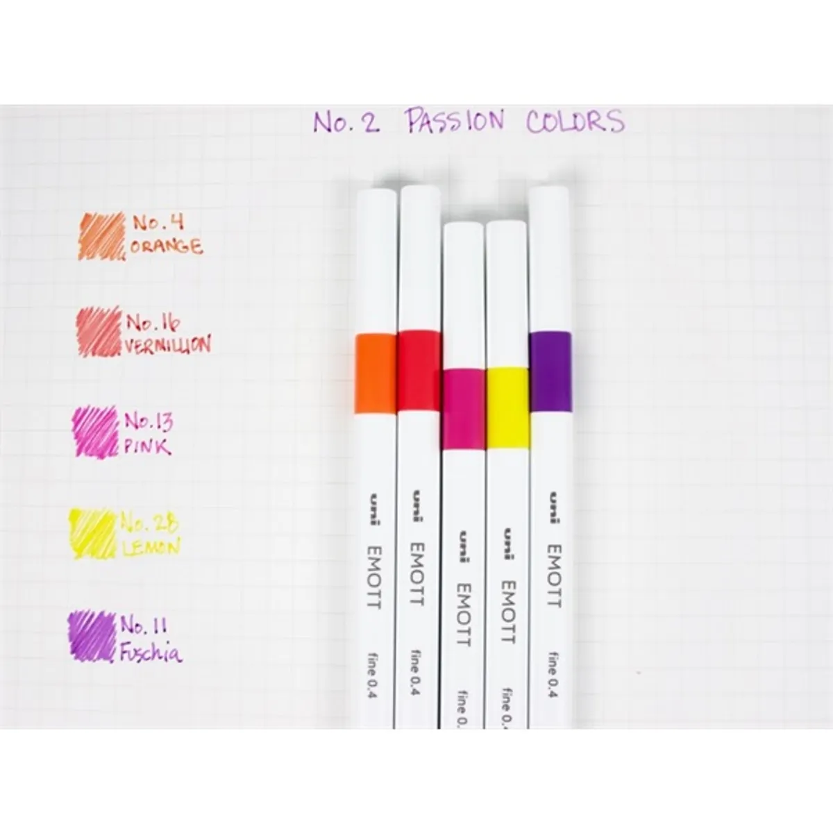 Uni Emott No.2 Passion Colors 5db-os vegyes színű tűfilc készlet #1