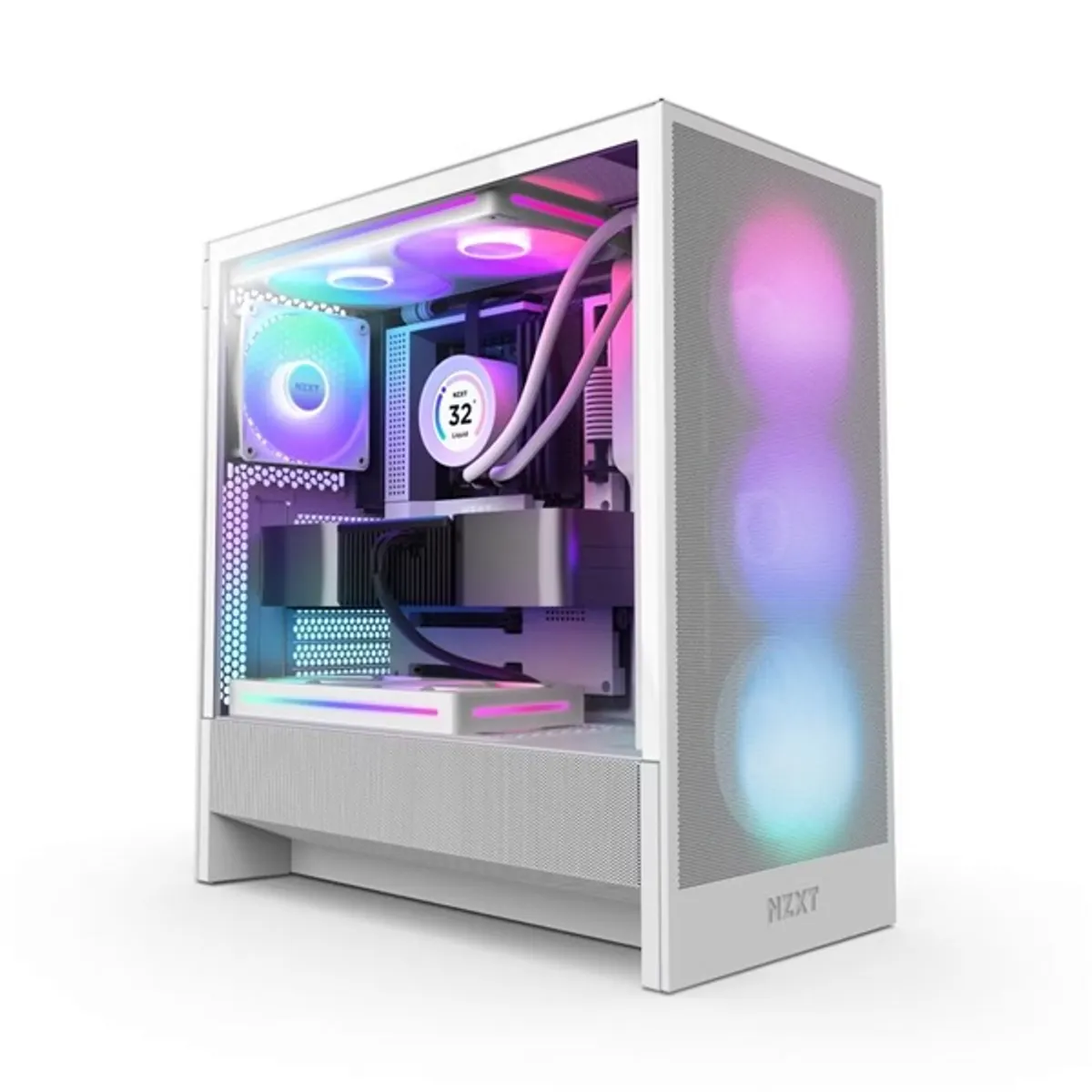 NZXT H5 Flow RGB (2024) fehér RGB (táp nélküli) ablakos mATX ház #1