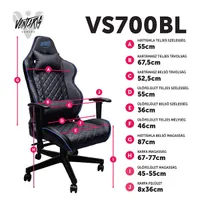 Ventaris VS700BL fekete-kék gamer szék #7