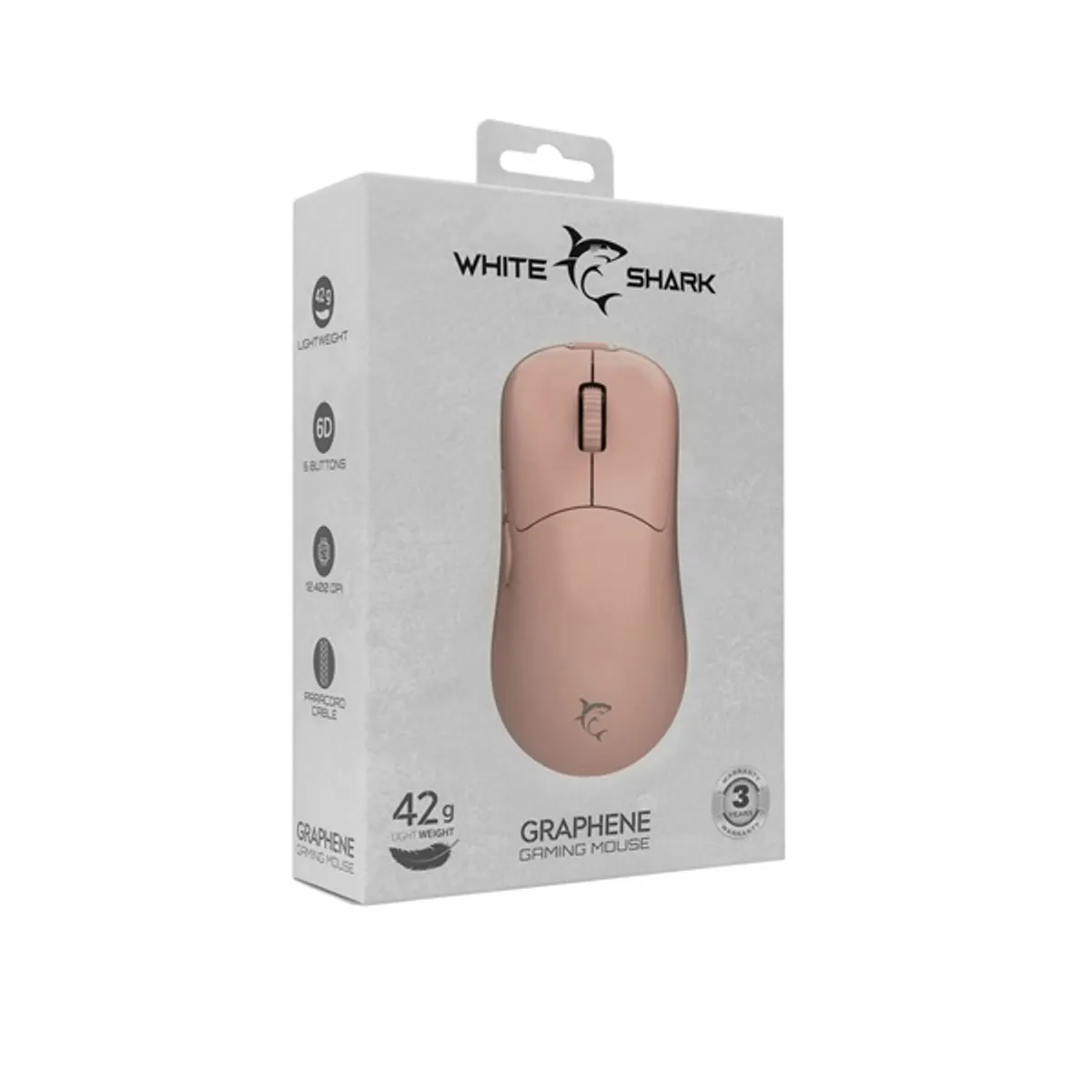 White Shark GRAPHENE WS GM-5014P 6200dpi pink gamer egér #6