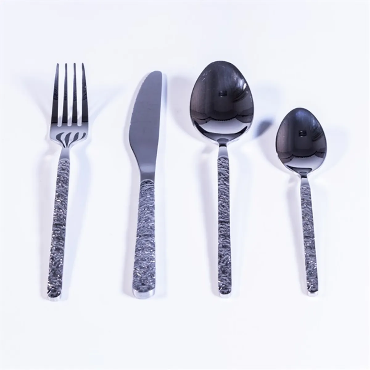 TOO KT-478 Stone 16 db-os ezüst evőeszköz készlet #3