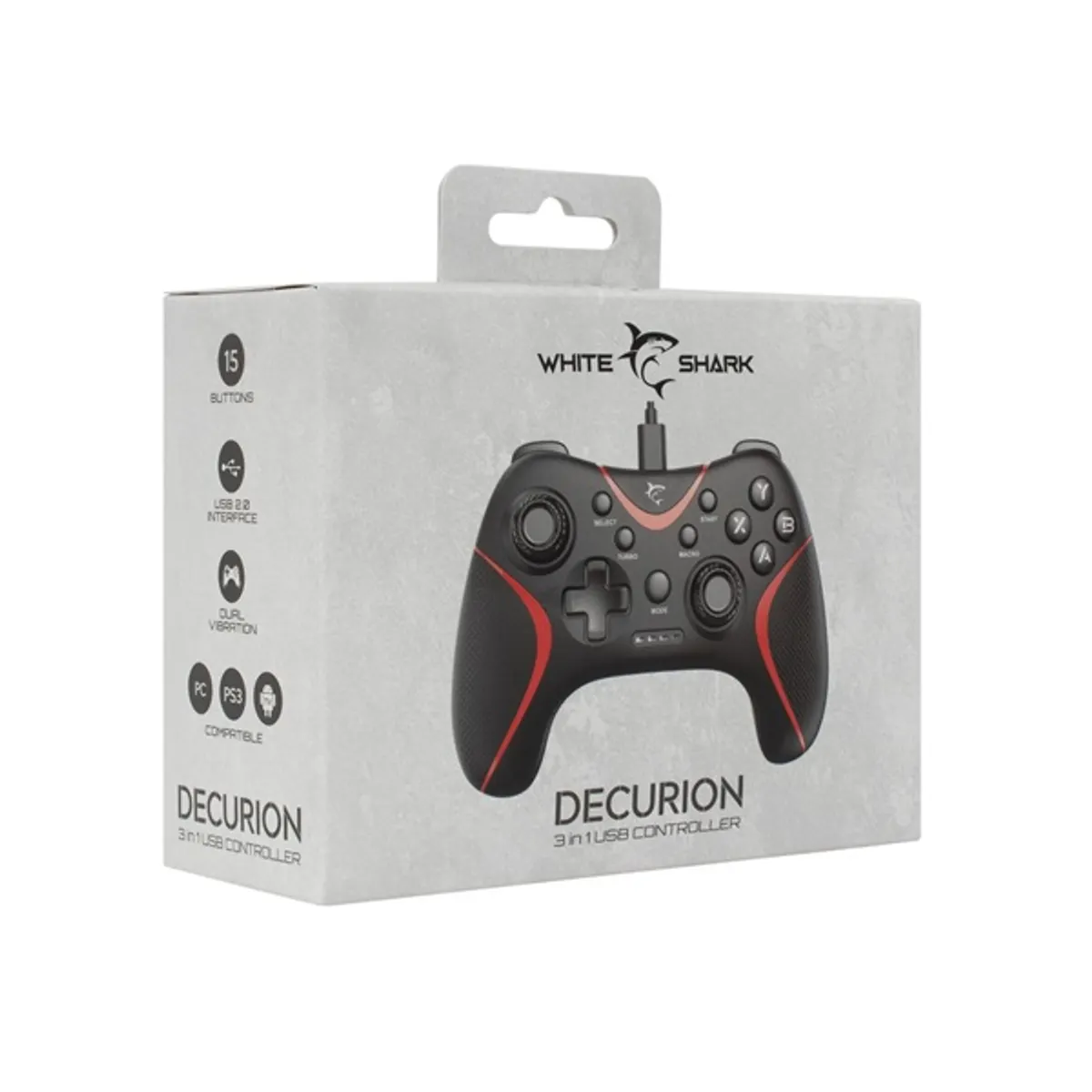 White Shark GP-2038 DECURION 3in1 PS3/PC/Android/TV fekete gamer kontroller #7