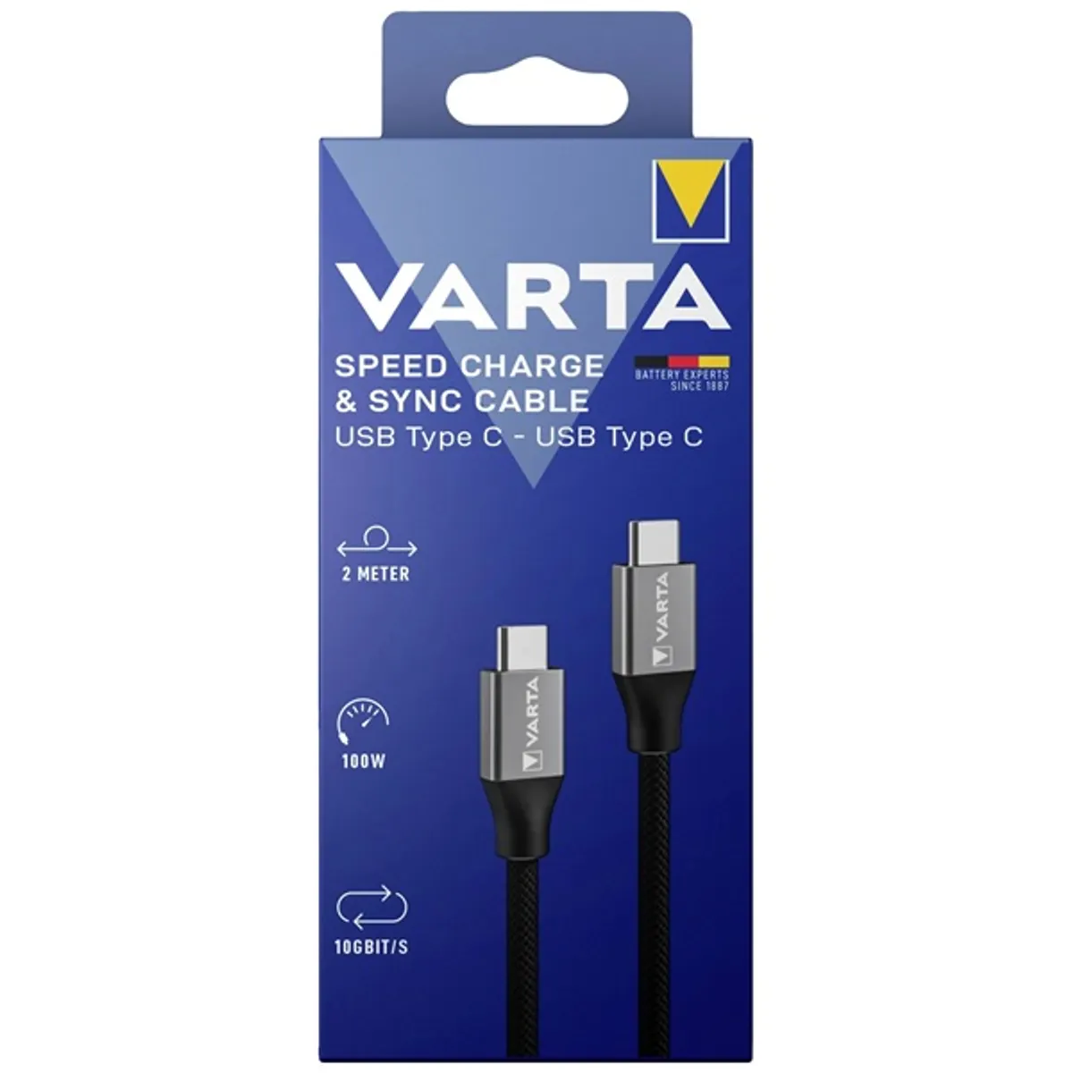 Varta 57936101111 2m 100W USB C apa-apa adat- és töltőkábel #3