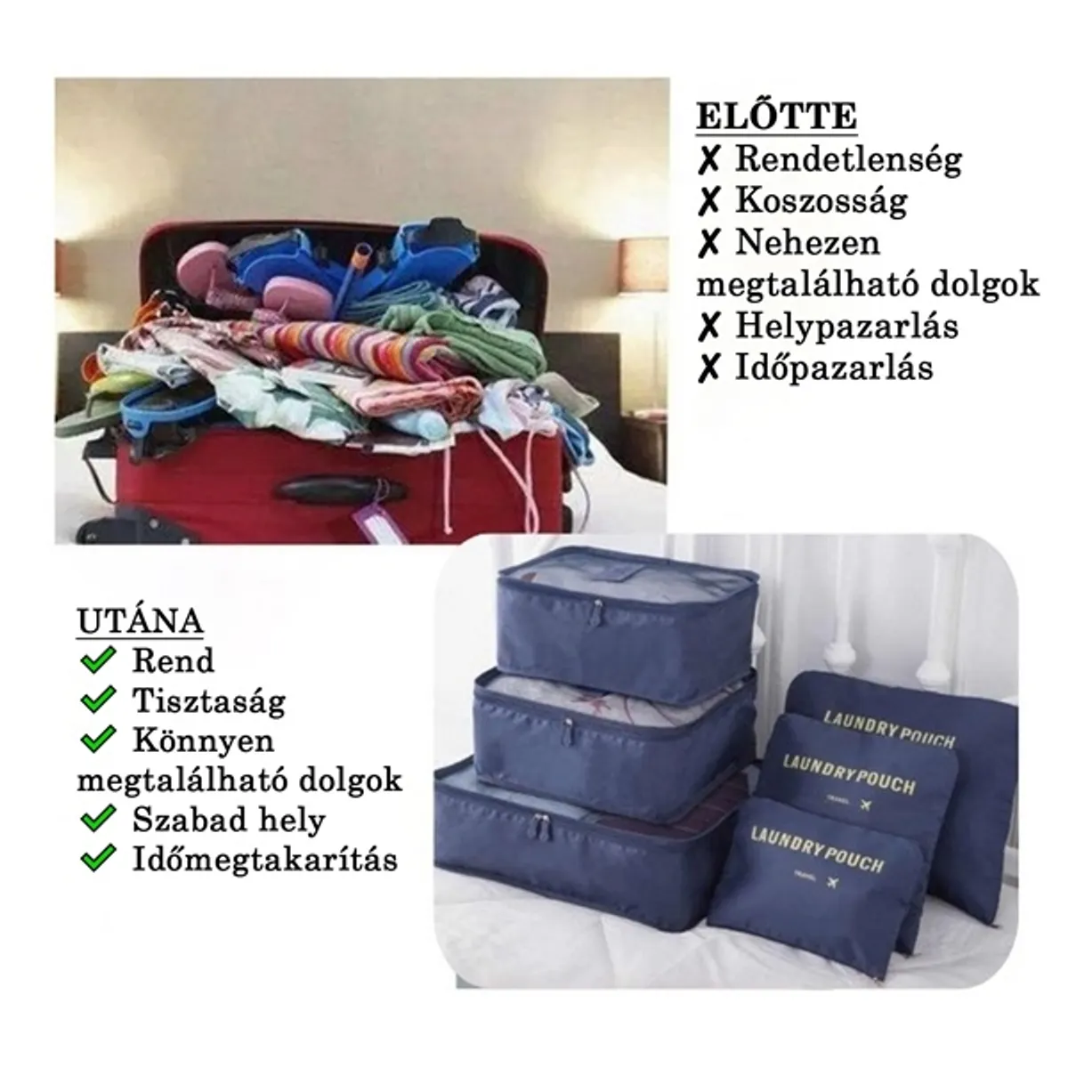 IRIS 5029 Bőrönd csomag rendszerező 6 db-os #3