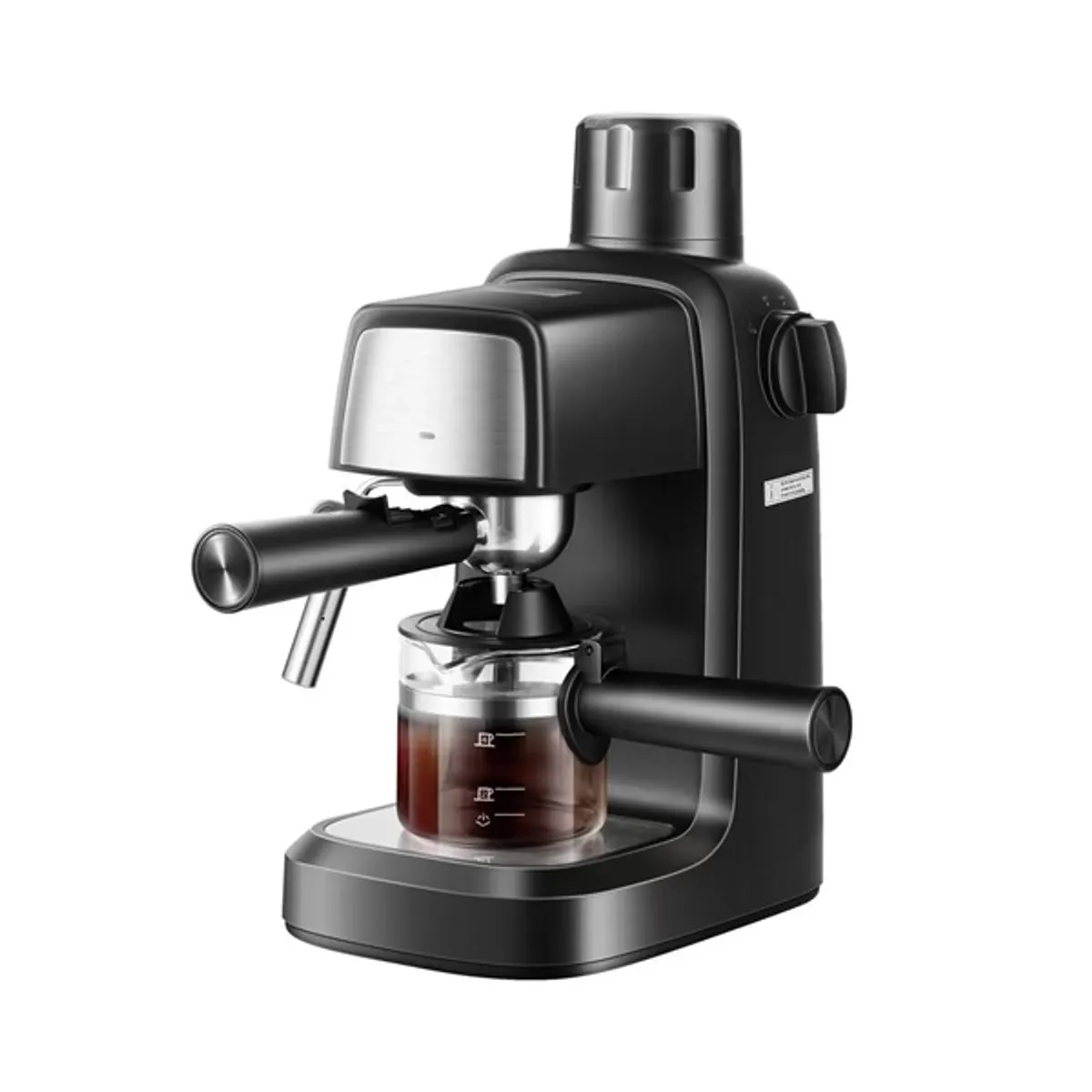 TOO CM-800-B Eszpresszó kávéfőző tejhabosítóval és kávékiöntővel, 3,5 bar, 800W, fekete-rozsdamentes #1