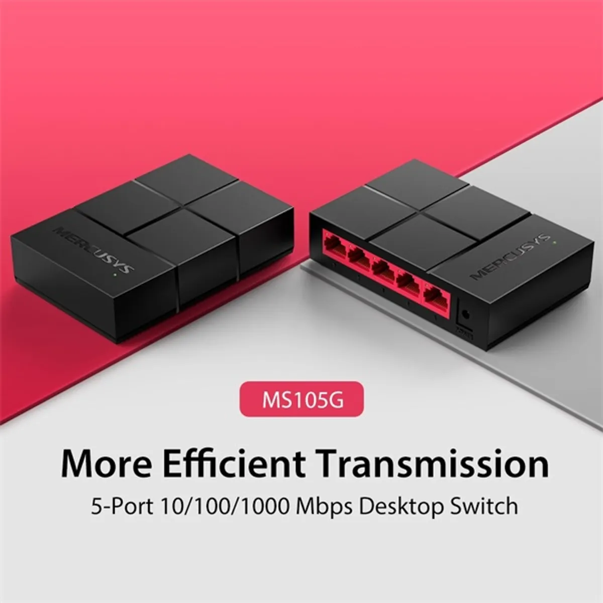 Mercusys MS105G 5 portos 10/100/1000Mbps nem menedzselhető fekete asztali switch #2