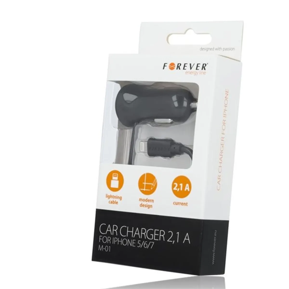 Forever iPhone 8-PIN 2,1A autós töltő #1